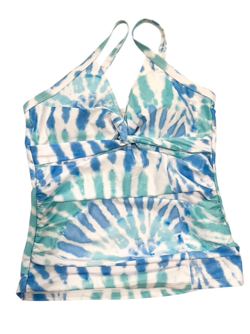 Blue & Teal Tie-Dye Tankini Top - Size: Medium